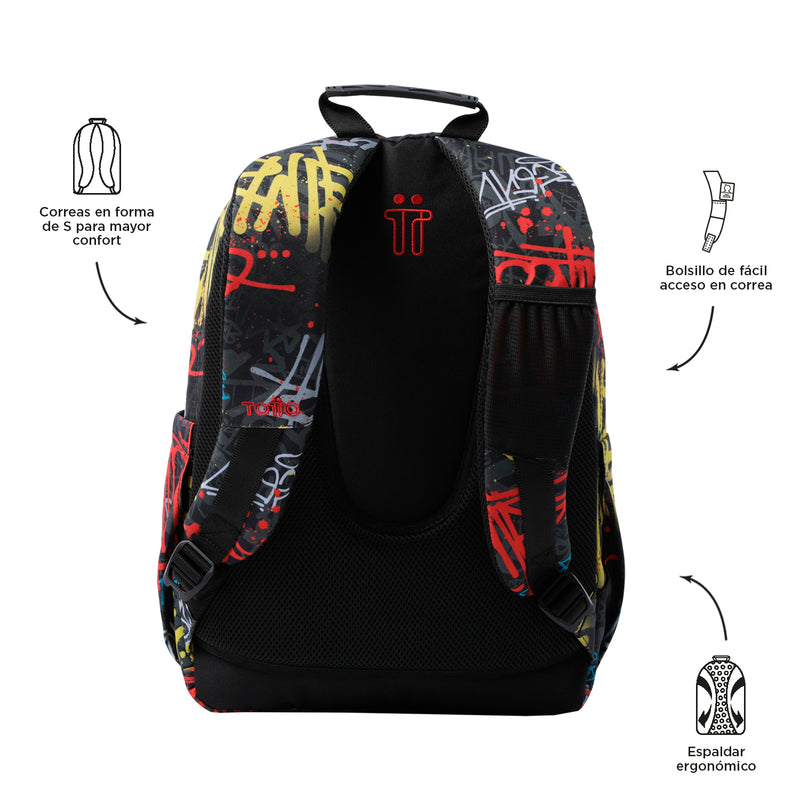 Backpack Acuarela Black 6CS