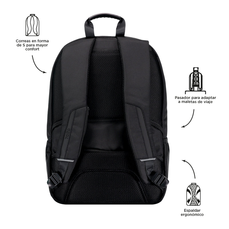 Backpack Executive PC Pocket 15.4" P Tablet Y Pc Berton Black N01