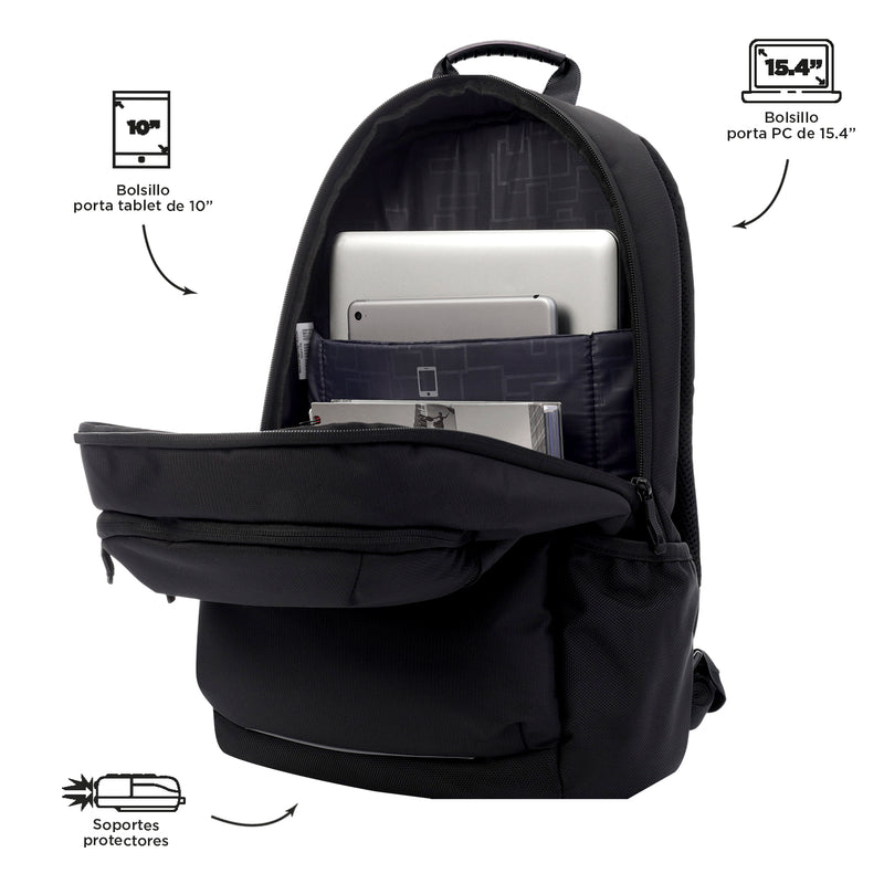 Backpack Executive PC Pocket 15.4" P Tablet Y Pc Berton Black N01