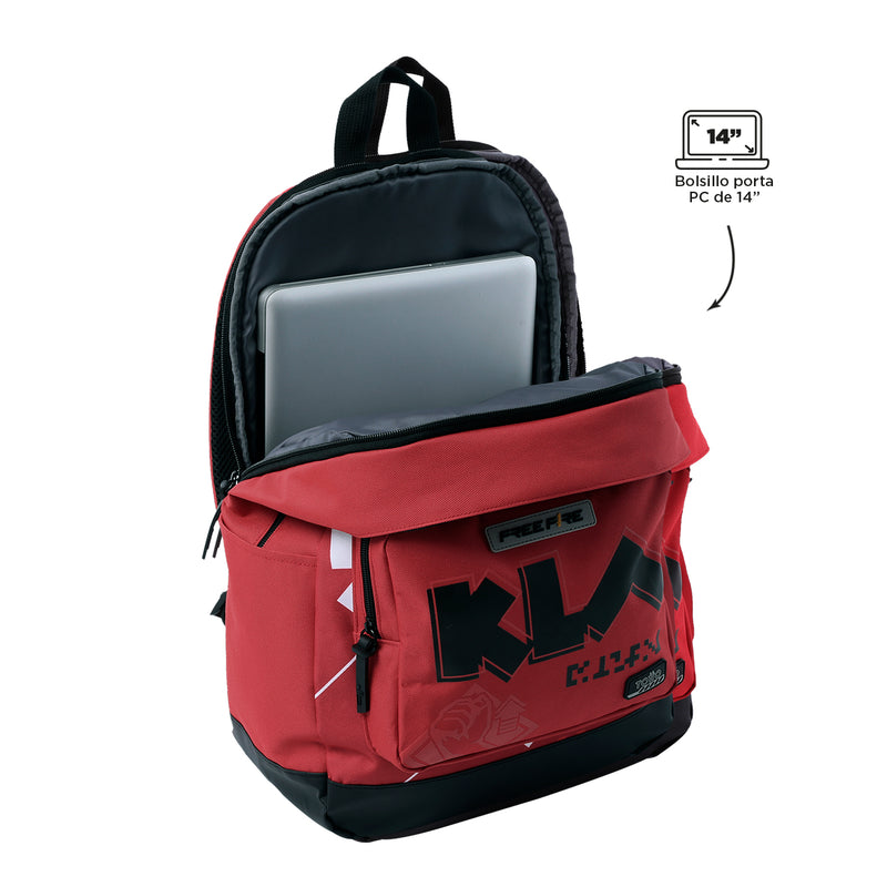 Backpack PC Pocket 14" Free Fire 2.0 Kla Red R18L