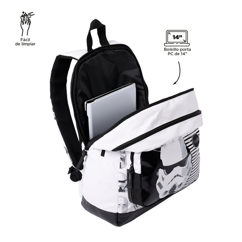 Backpack PC Pocket 14" Star Wars Stormtrooper White B01M