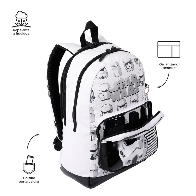 Backpack PC Pocket 14" Star Wars Stormtrooper White B01M